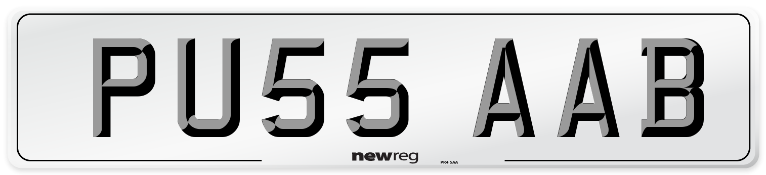 PU55 AAB Number Plate from New Reg